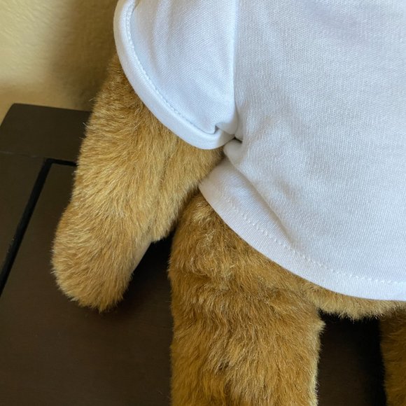 Vtg Vermont Teddy Bear Mohair Love Patch On Left Arm Fully Jointed Golden Brown - Picture 5 of 16